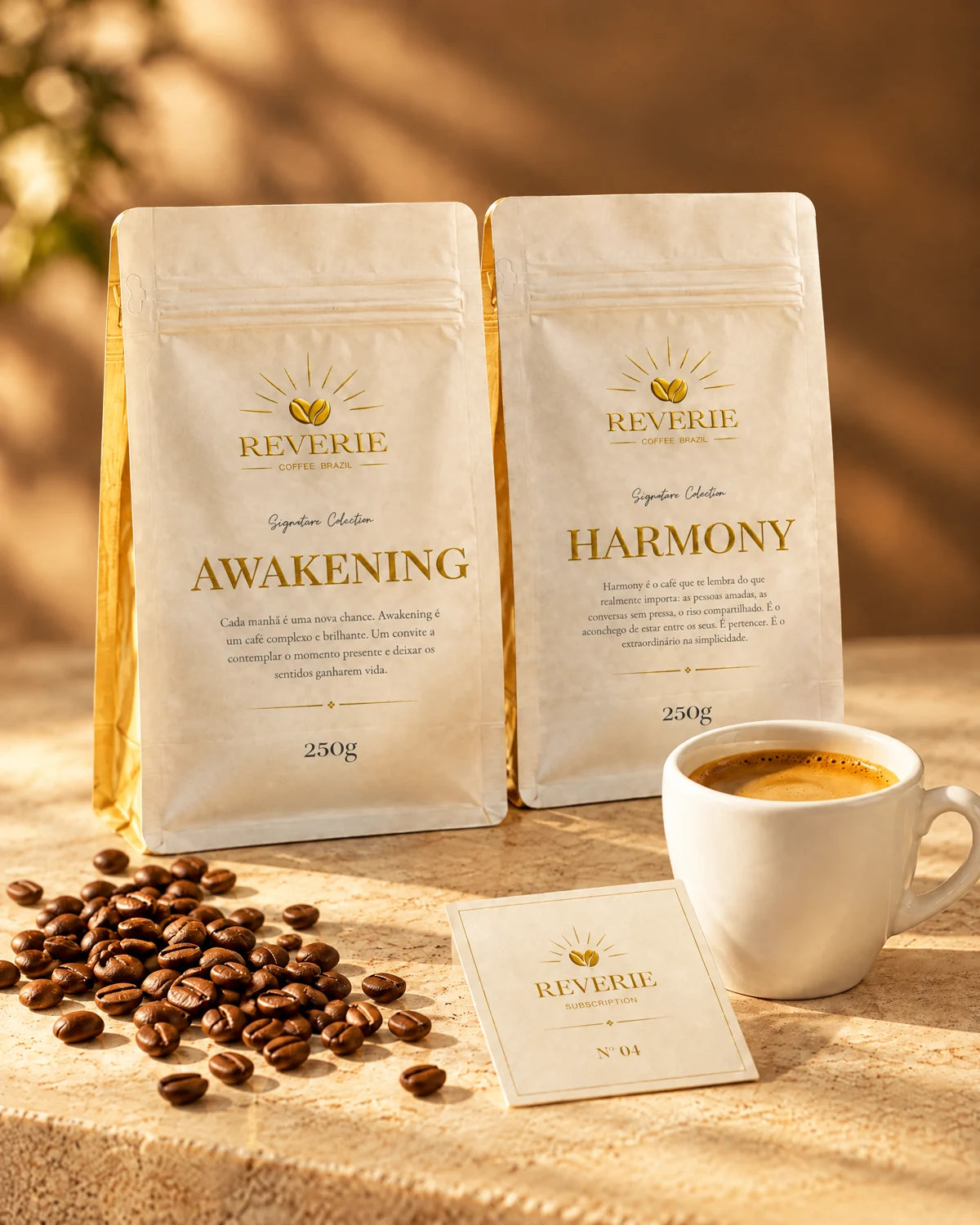Duas embalagens Signature Collection de 250 g da assinatura Reverie